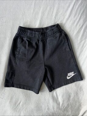 Boys Nike Black Shorts with White Swoosh Logo